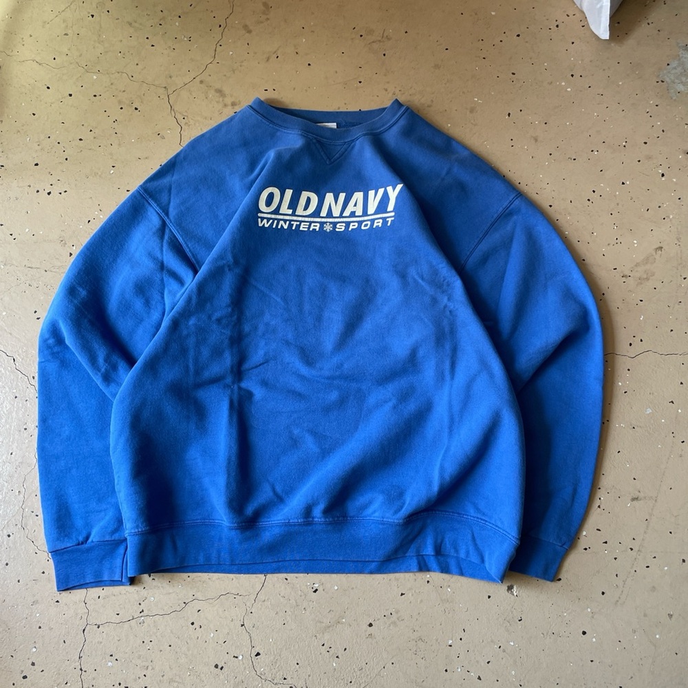 Vintage Y2K Old Navy Men's Medium Blue Sweater